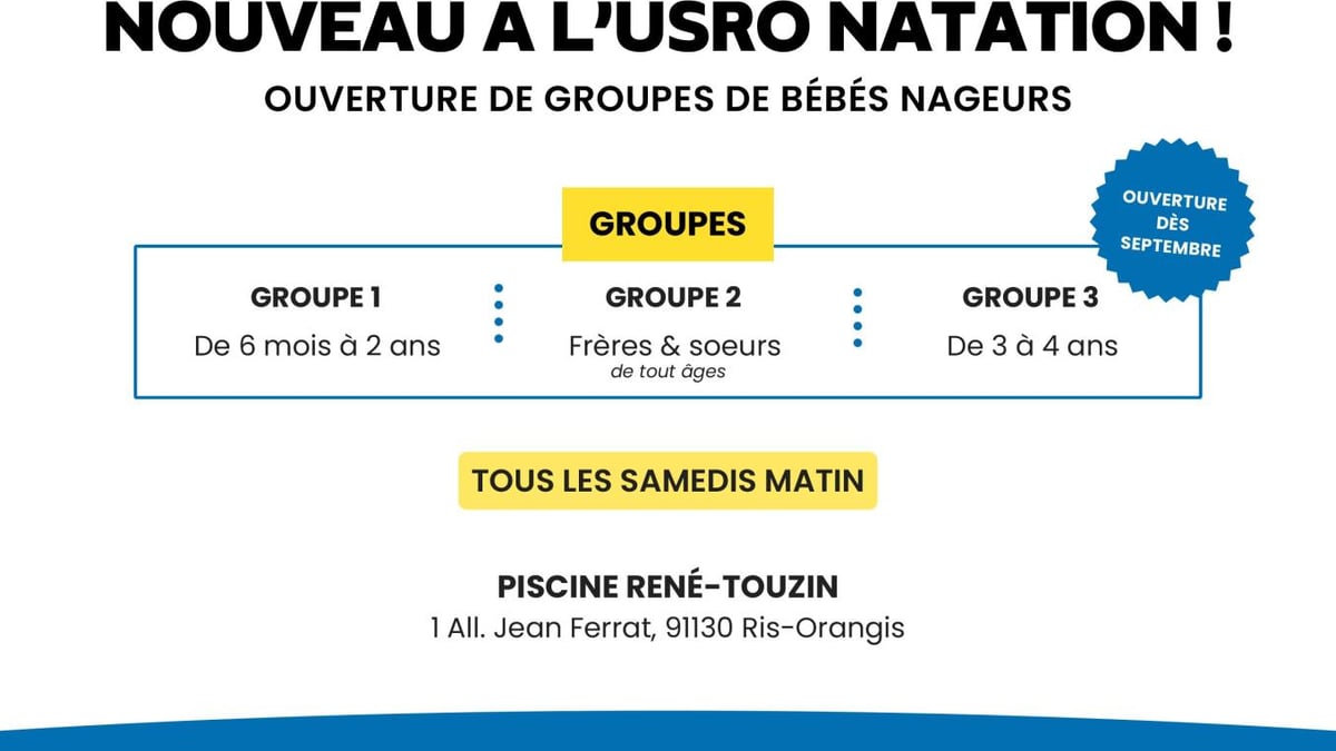 Affiche be be nageur usro